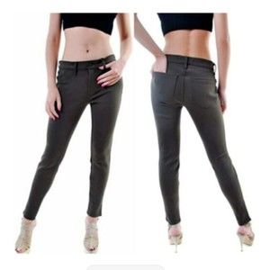 J BRAND Super Skinny Scuba Stretch Ankle Pant in Olive Odyssey, Size 26 MINT